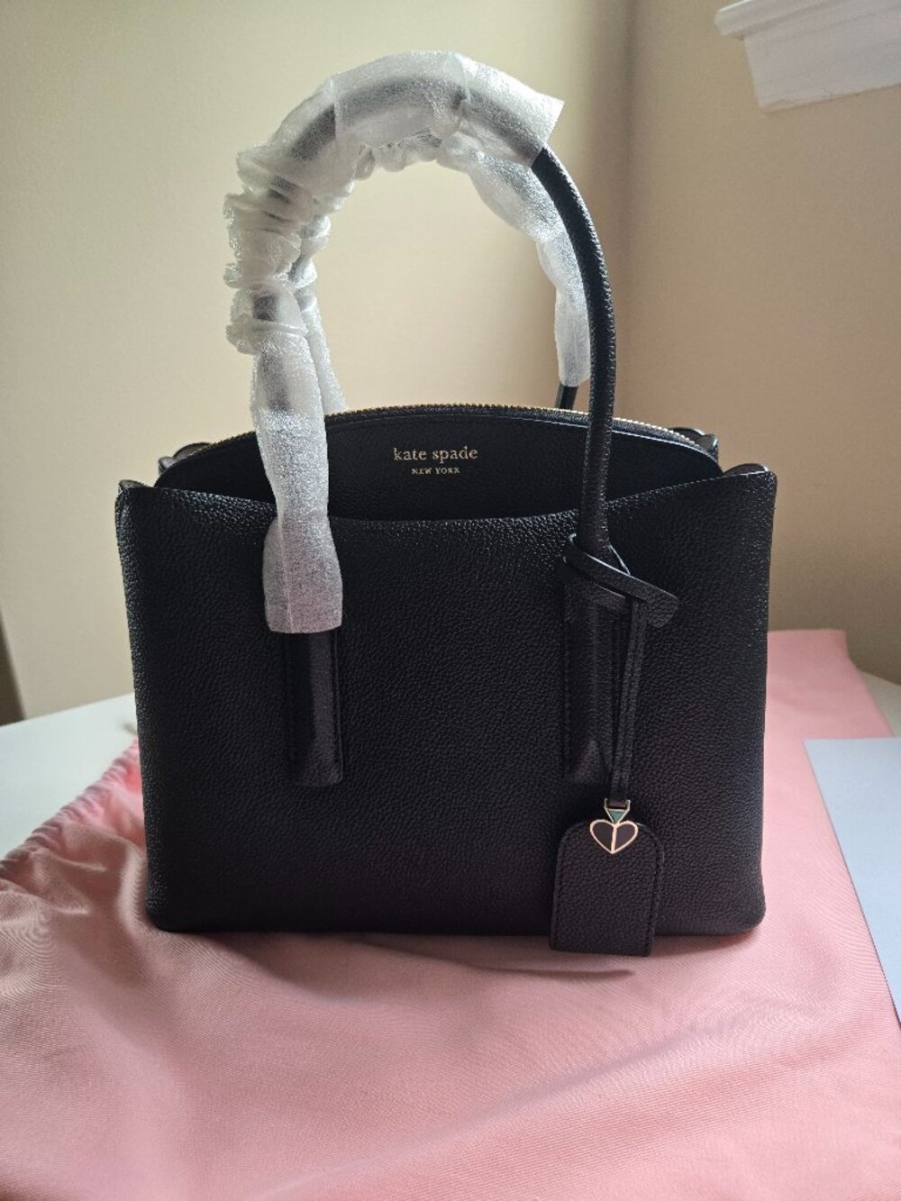 Kate Spade black gold tone medium sachel